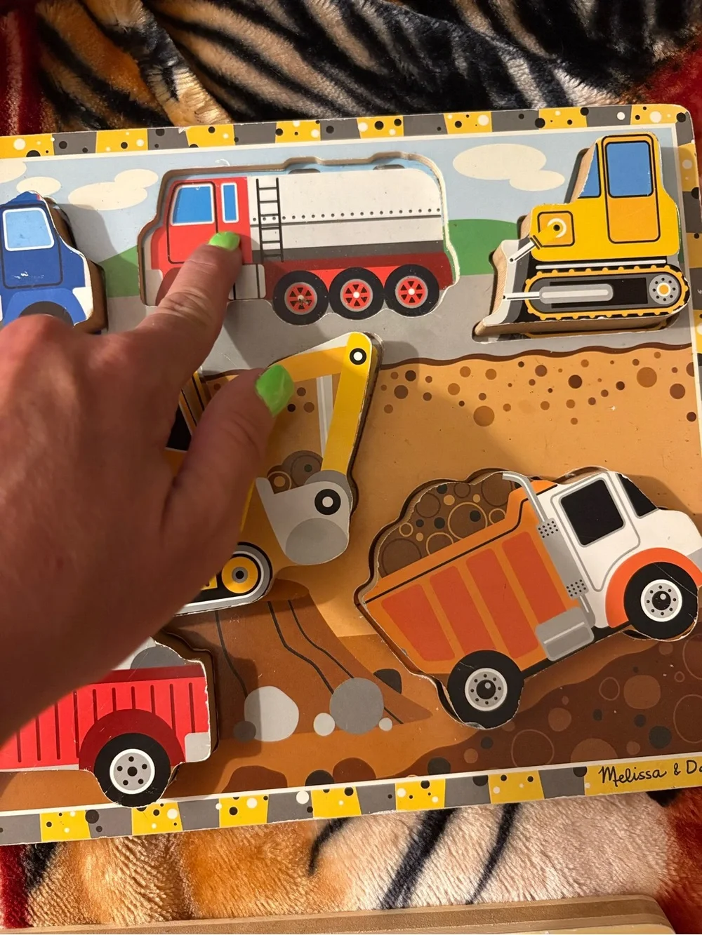 Melissa & Doug Wooden Puzzle Lot + Fisher Price Sound Puzzle Vehicles Animals